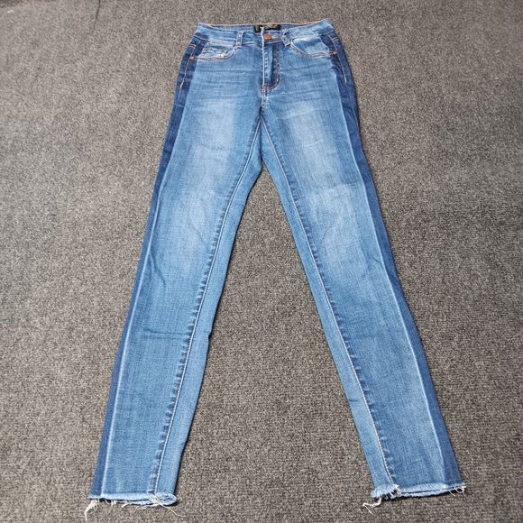 Black Label C'Est Toi Jeans‎ Women 0 / Waist 25 Blue Skinny Raw Hem - Picture 2 of 12